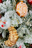 Cinnamon Roll and Croissant Glass Ornaments, Set of 4