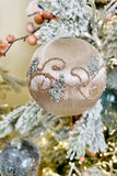 Bejeweled Champagne Silky Spun Ornaments, Set of 6