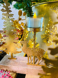 Gold Forest and Deer Tea Light Candleholder