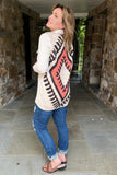 Stone Washed Jacket with Aztec Design