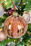 Bronze and Chocolate Glass Ornaments, Set of 3