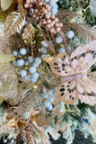 Sparkling Rose Glitter Leaf Sprays, Set of 4