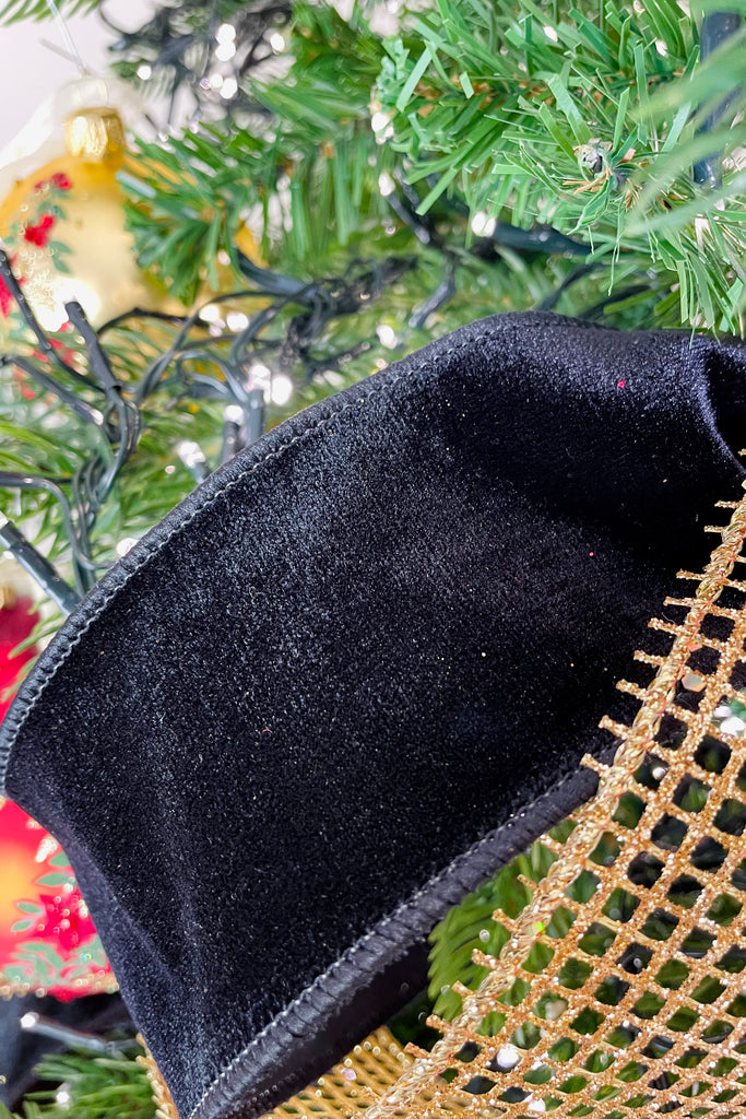 Black Plush Velvet Luxury Wired Ribbon - 10 Yards