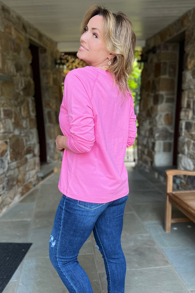 Crew Neck Button Down Soft Knit Top