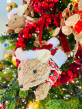 Mr and Mrs Claus Natural Grass Christmas Mice