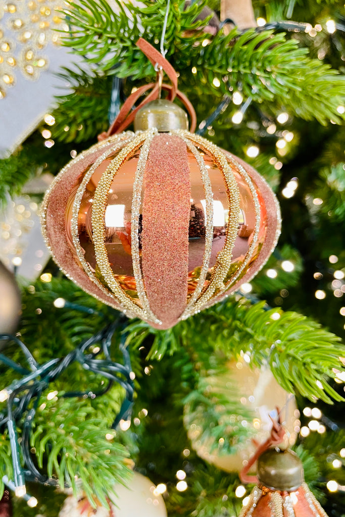 Bronze and Chocolate Glass Ornaments, Set of 3