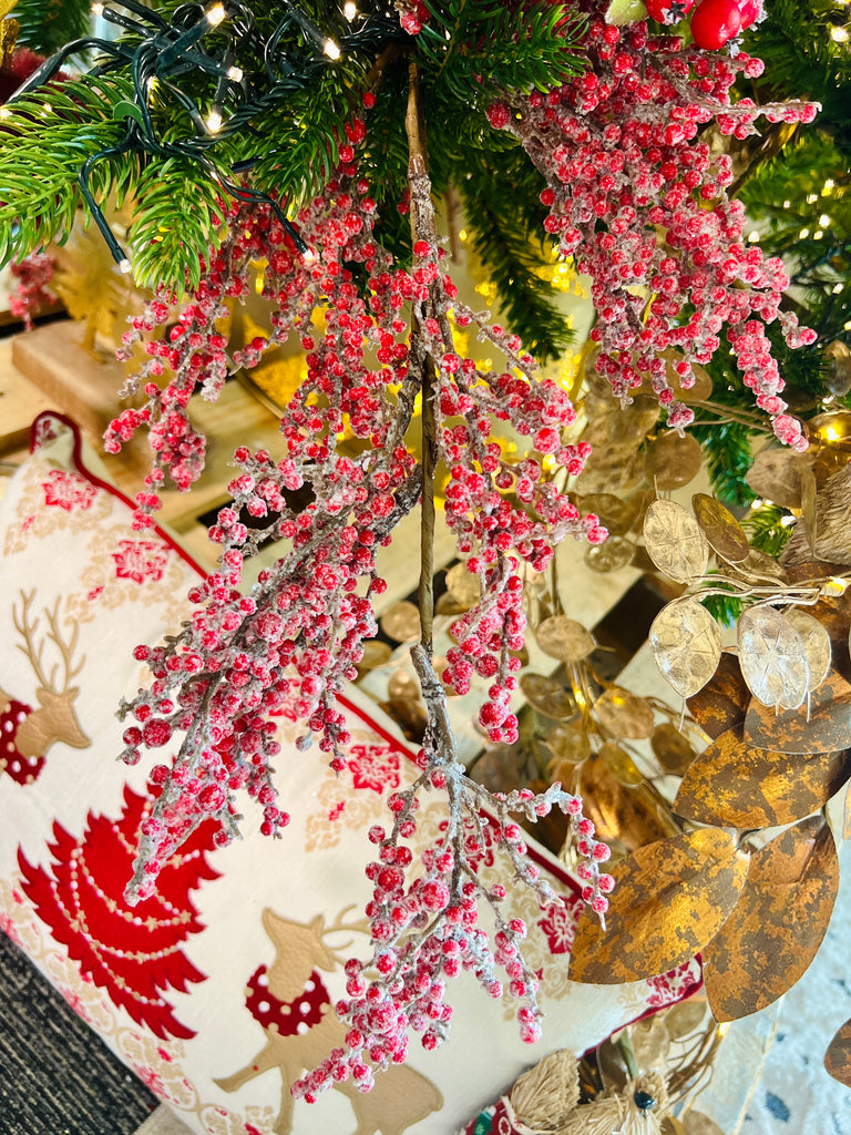 31" Glittered Berry Spray - Set of 2