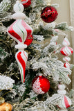 Candy Ribbon Striped Glass Finials, Set of 2