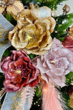 LED Glitter Magnolias on Clip, Set of 3