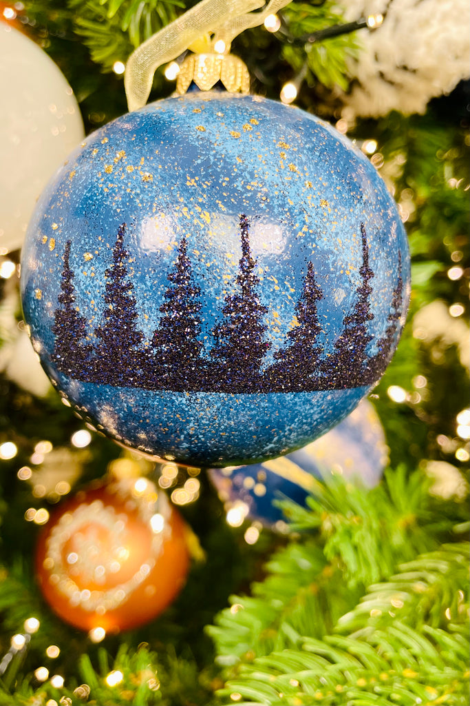 Sparkling Forest European Glass Ornaments, Set of 6