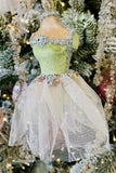 Velvet Sparkling Dress Ornaments, Set of 2