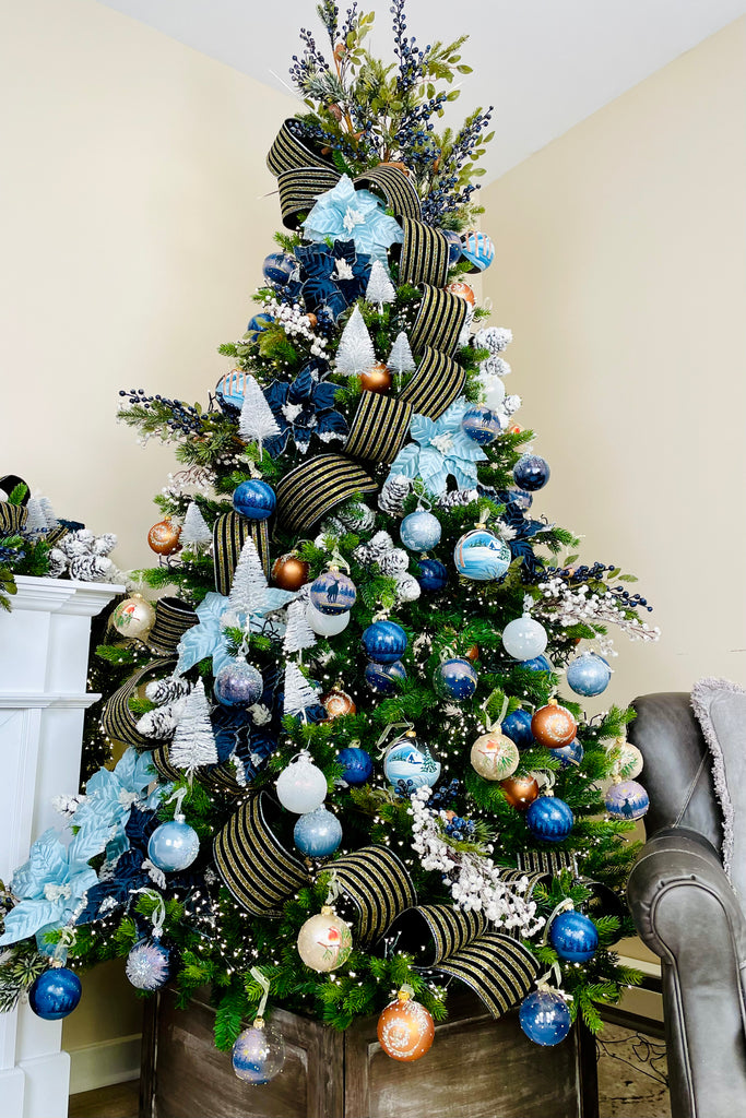 Frosted Blueberry and Greenery Sprays, Set of 2
