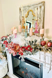 Velvet Pink Floral Sprays with Sparkling Centers, Set of 3