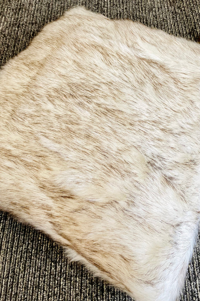 18 Inch Cream Faux Fur Pillow