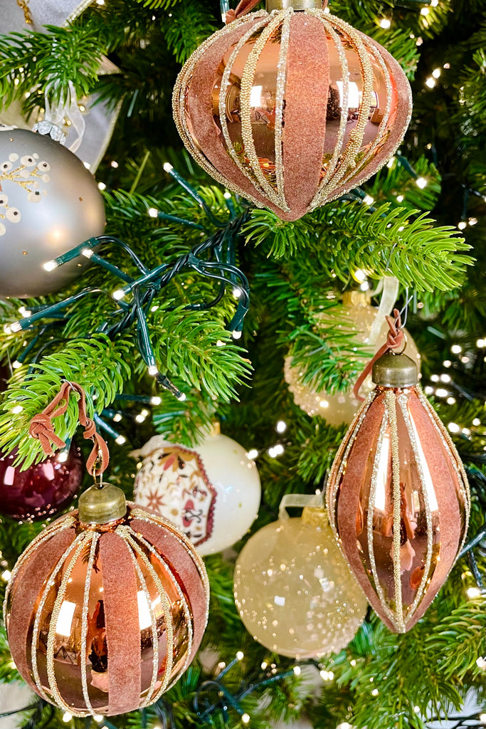 Bronze and Chocolate Glass Ornaments, Set of 3