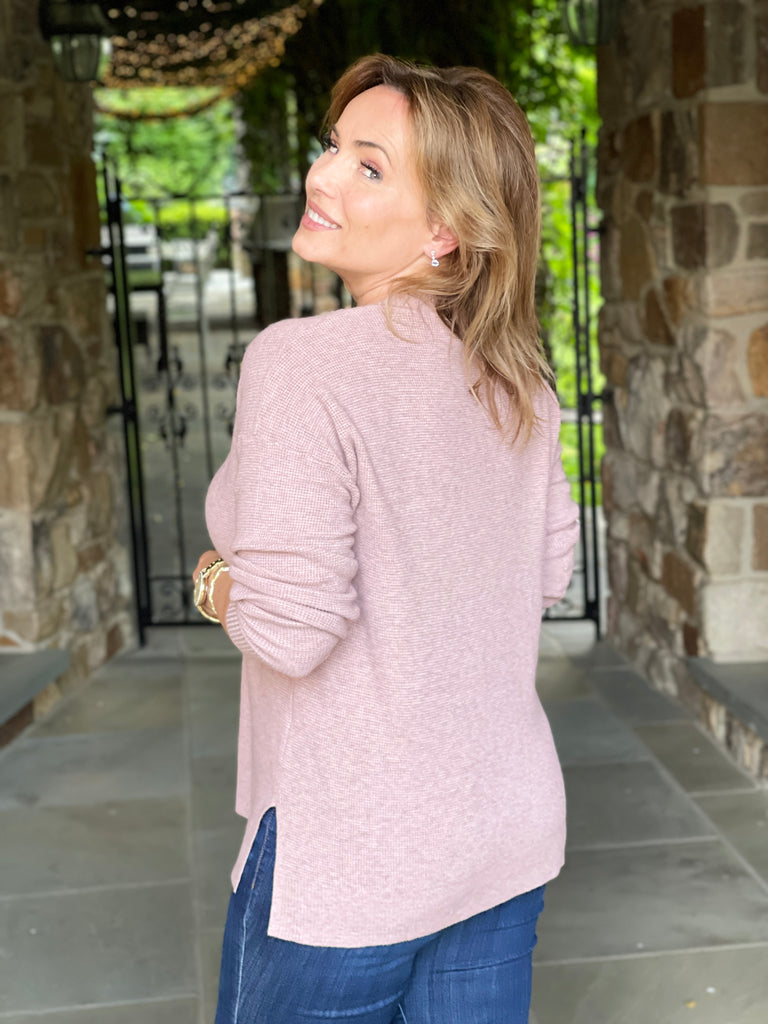 Waffle Knit So Soft V Neck Sweater