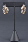Italian Sterling Double Wave Design 3D Hoop Earrings