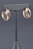 Italian Sterling Double Wave Design 3D Hoop Earrings