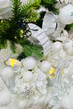 34 Inch White Glittered Hydrangea Stem, Set of 2