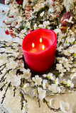 19 Inch White Cherry Blossom Candle Ring / Wreath