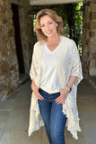 Crochet Knit Fringe Detail Kimono
