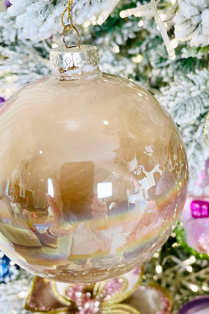 Iridescent Ball Glass Ornaments, Set of 6