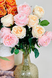 Set of 6 Real Touch Austin Rose Stems