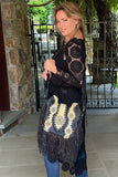 Leather Haircalf Crossbody with Embellishment