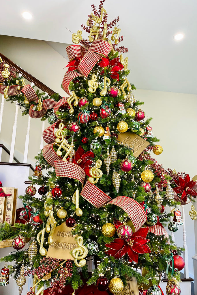 Red and Gold Chandelier Glass Ornament, Set of 6
