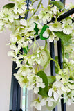 White and Green Flower Blossom Branches, Set of 2