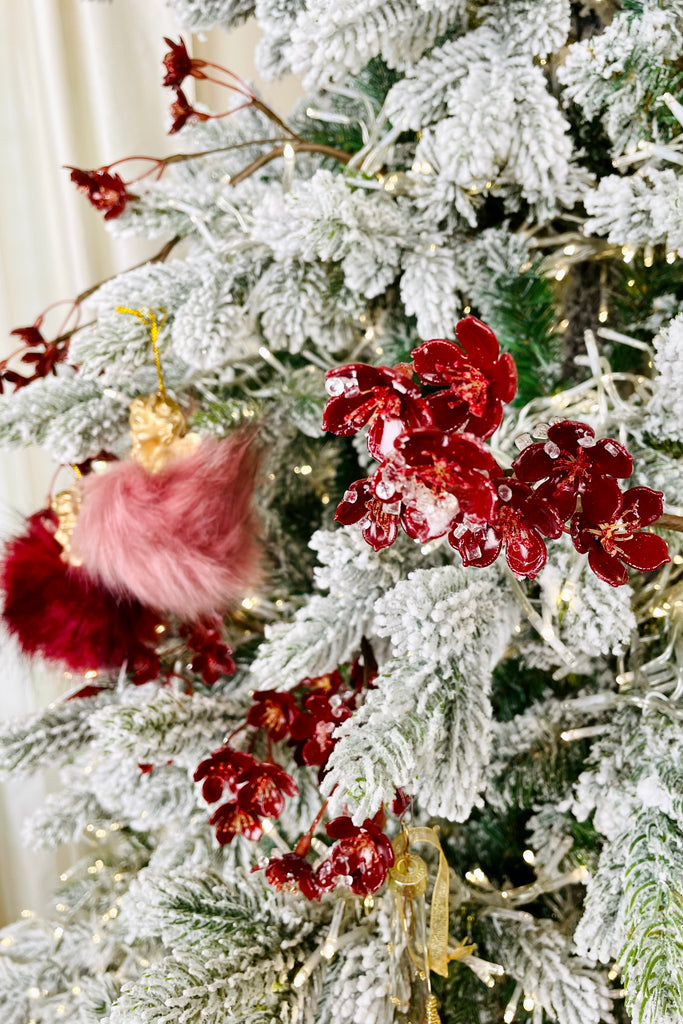 Bordeaux Delicate Flower Garland with Crystals