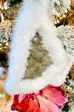 White Fur Mirror Ornaments, Set of 12