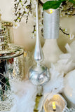 Silver and White Glass Finials, Set of 3