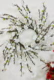 19 Inch White Cherry Blossom Candle Ring / Wreath
