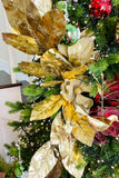 Shiny Gold Magnolia Leaf Sprays, Set of 3