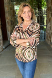 Geometric Print Blouse
