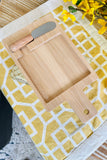 Bamboo and Porcelain Cheese Board, Set of 2