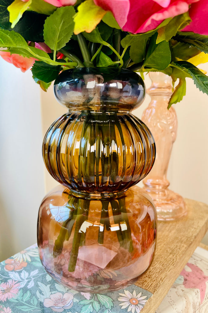 Soft Neutral Ombre Glass Vase