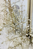 18 Inch Gold Glittered Twig Tree w/Pearl Embellishments