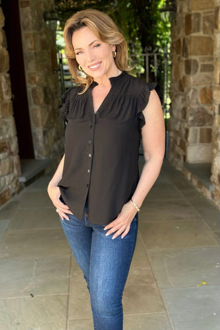 Brushed Rib Henley Top