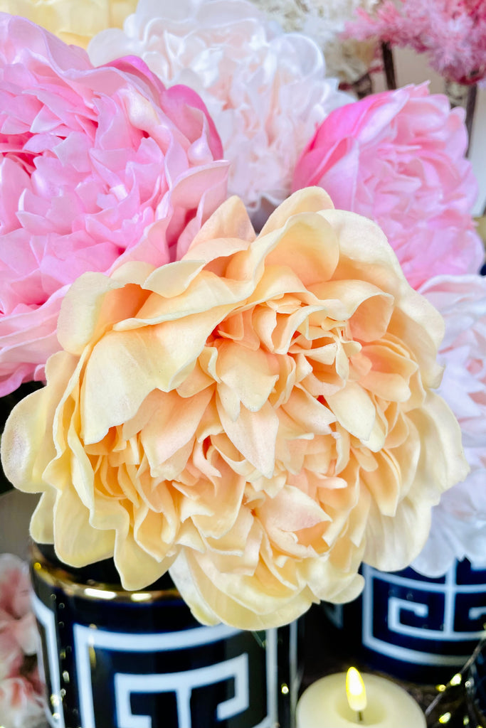 27" Real Touch Pink Peony Stems, Set of 3