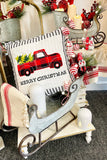 Red Truck Christmas Pillow