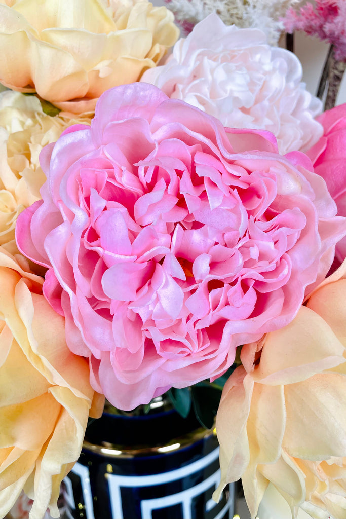 27" Real Touch Pink Peony Stems, Set of 3