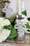 Set of 3 Gray Wash Taper Candleholders
