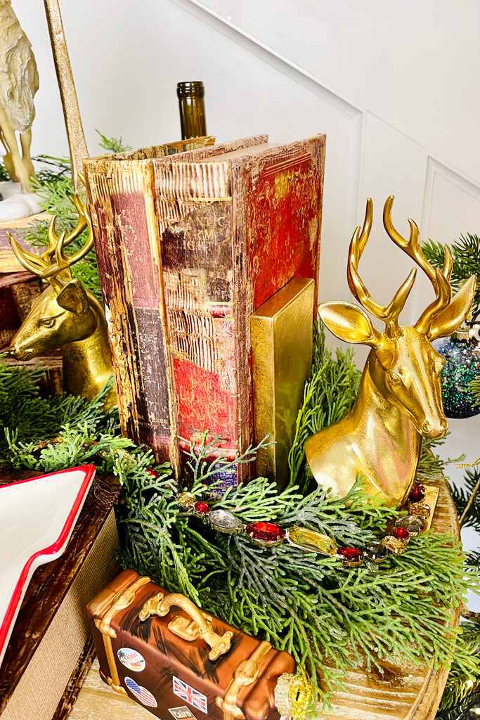 Gold Deer Bookends, Set of 2