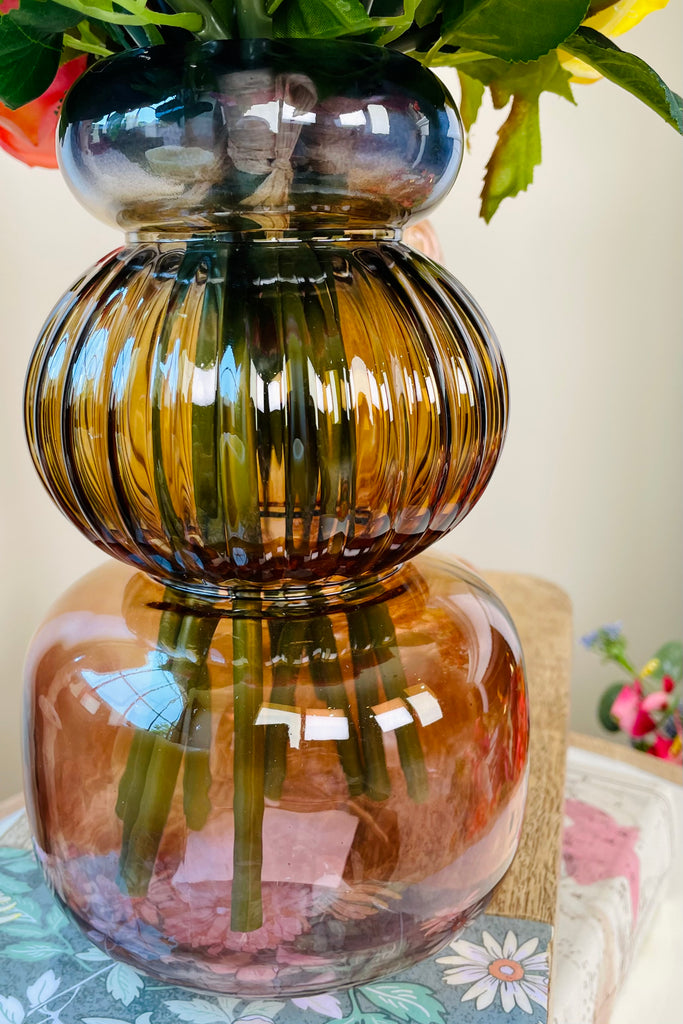 Soft Neutral Ombre Glass Vase