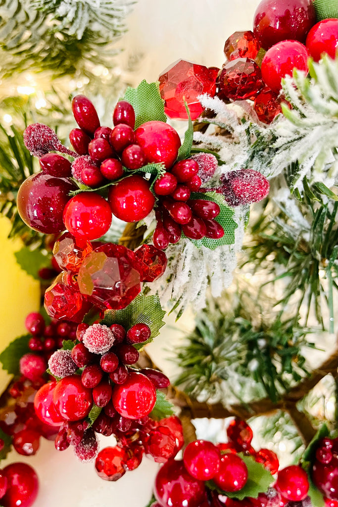 8" Red Beaded Wreath