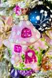 Magical Pink Toadstool Ornaments,Set of 4