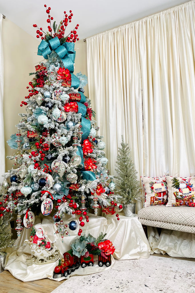 12.75 Inch Glittered Santa in Sleigh