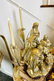 Gold Metal Leaves Candleholder